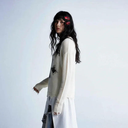 Hollow knit sweater top for women | MuddyStock Originals