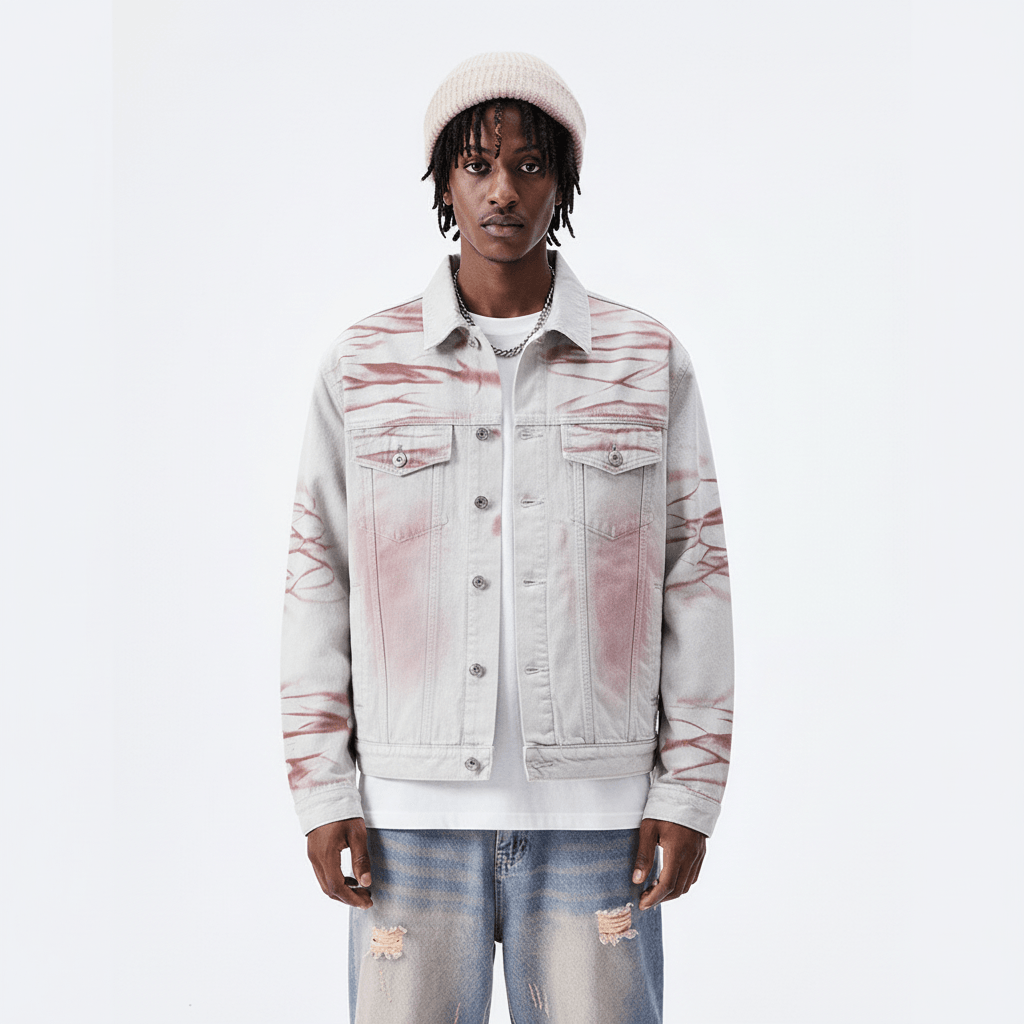 Inkjet Tie-dyed Loose Jacket For Men