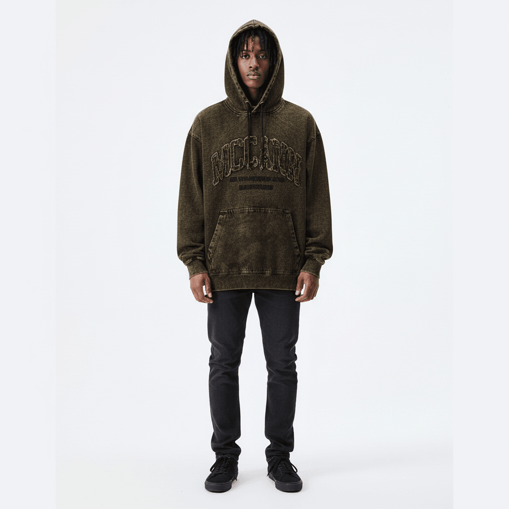 Retro Washed Distressed Hooded Sweater For Men