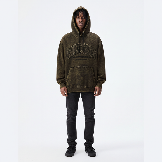 Retro Washed Distressed Hooded Sweater For Men MuddyStock