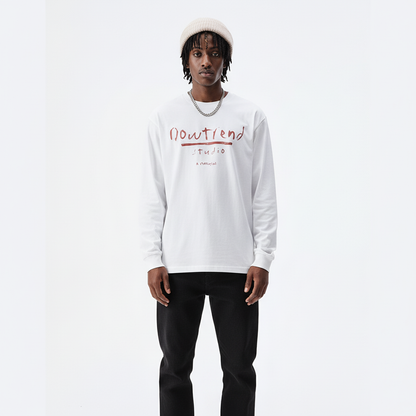 Simple letter printed long sleeved shirt for men | MuddyStock Originals eprolo