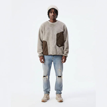 Block Splicing Long Fleece Hoodie For Men And Women | MuddyStock Originals