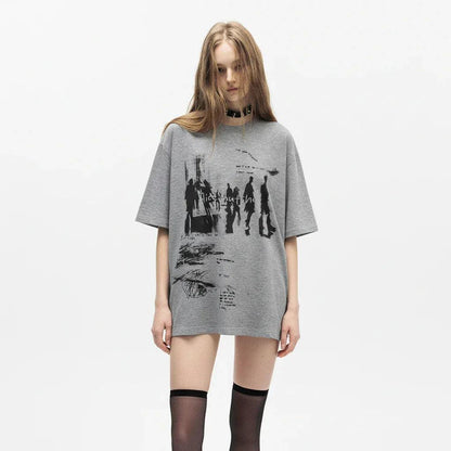 Retro Print Loose T-Shirt For Men And Women | MuddyStock Originals