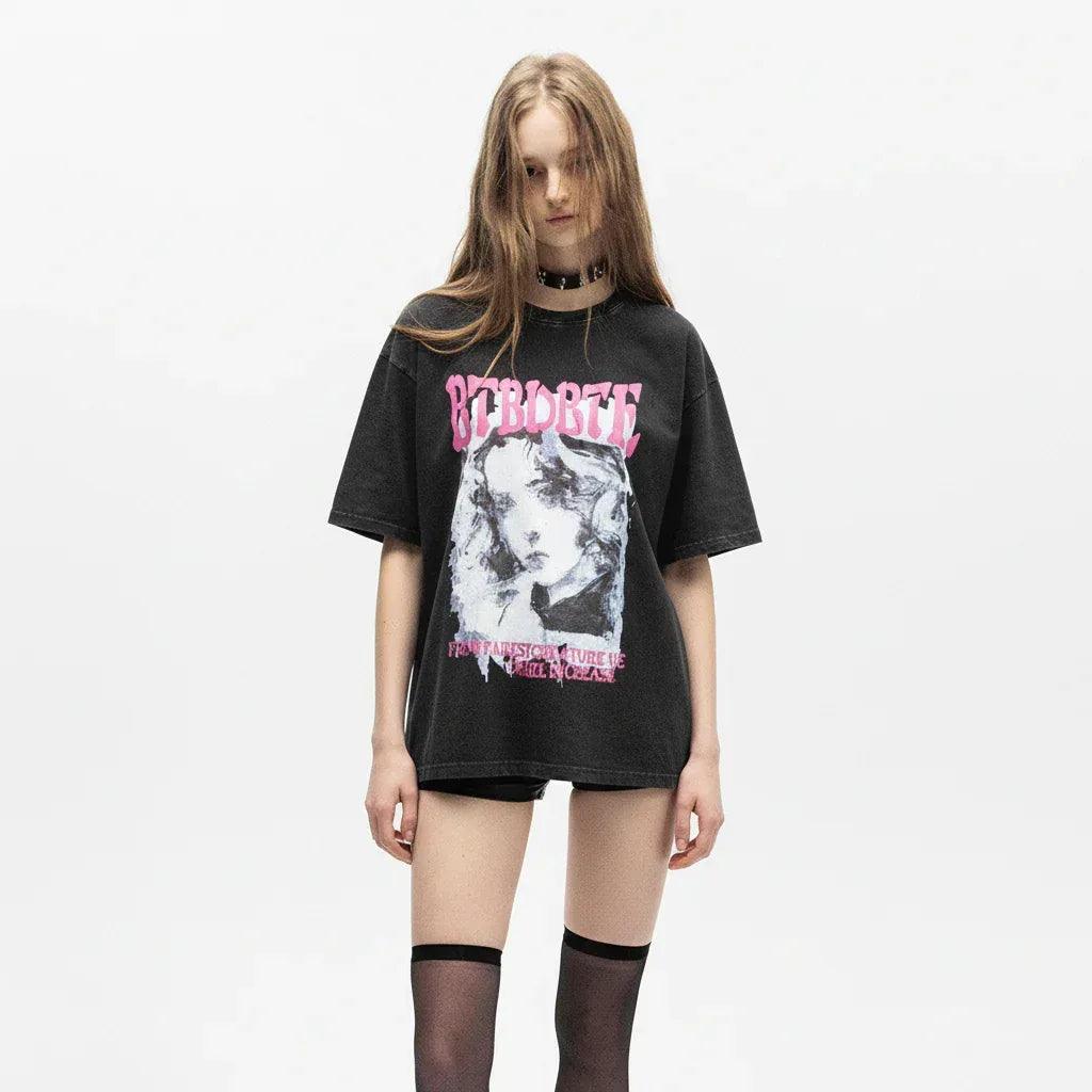 Wash and make old oil paintings printed T-shirt For Women | MuddyStock Originals