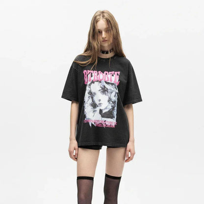 Wash and make old oil paintings printed T-shirt For Women | MuddyStock Originals