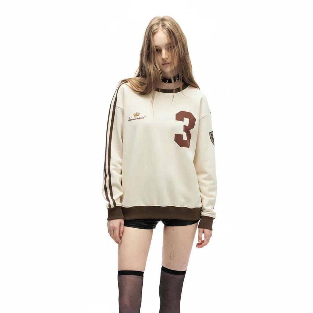 Women's loose round neck sweatshirt with letter printed pattern | MuddyStock Originals