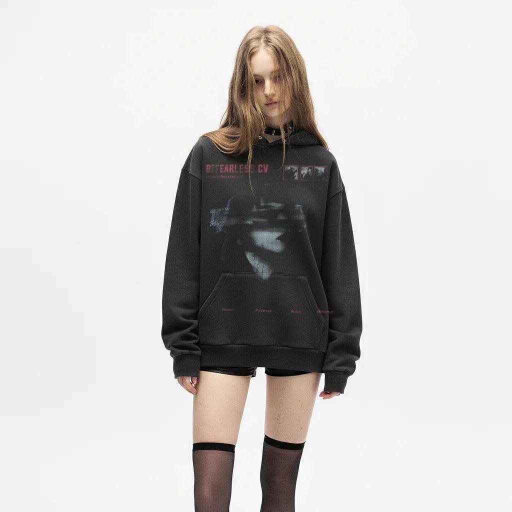 Vintage Washed Printed Loose Hoodie For Men And Women | MuddyStock Originals