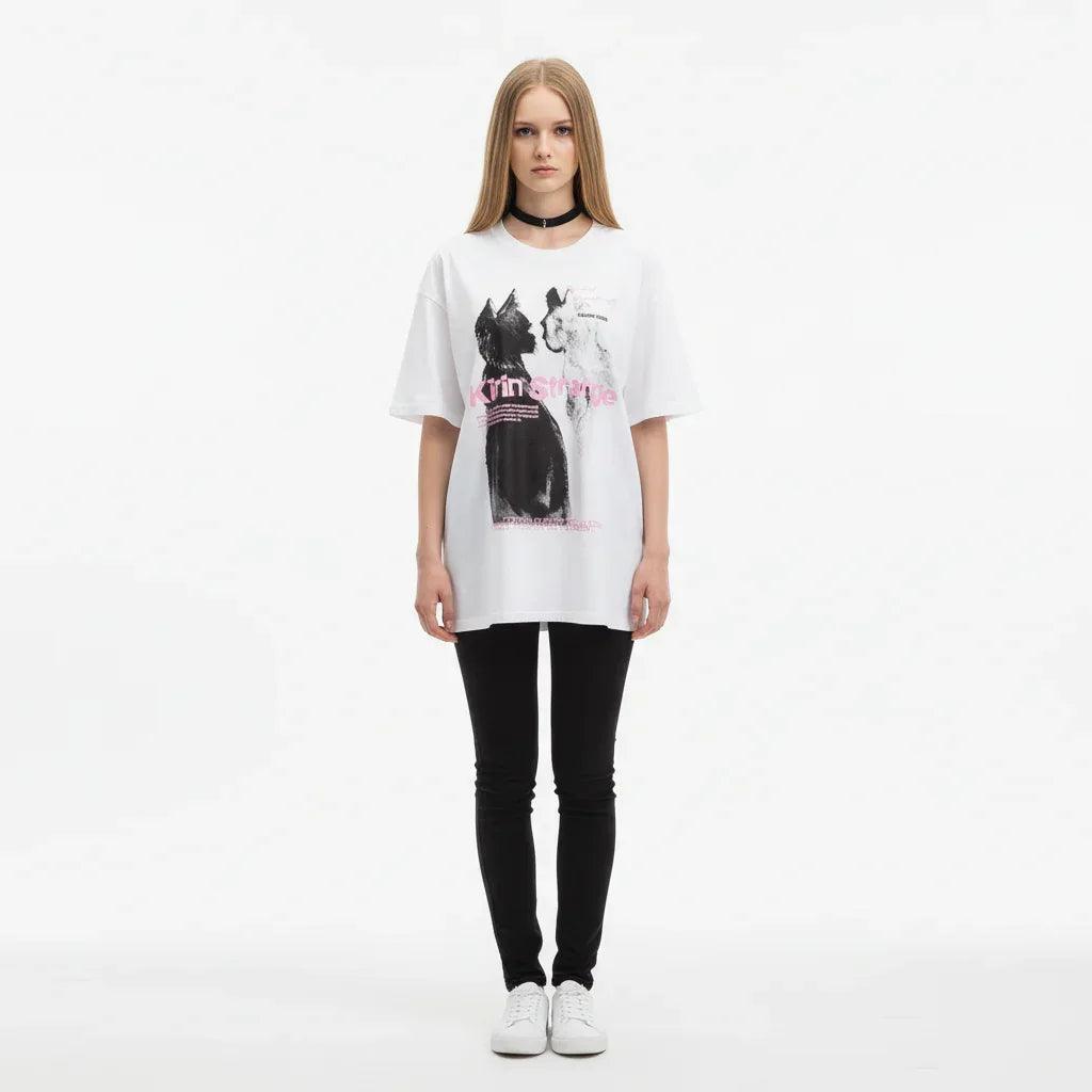 Face to face cat loose T-shirt for women | MuddyStock Originals