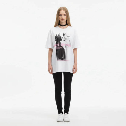 Face to face cat loose T-shirt for women | MuddyStock Originals