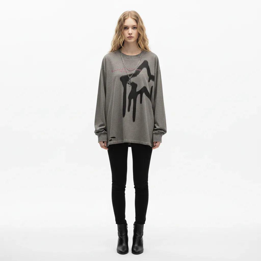 Five-pointed Star Design Loose T-shirt For Women