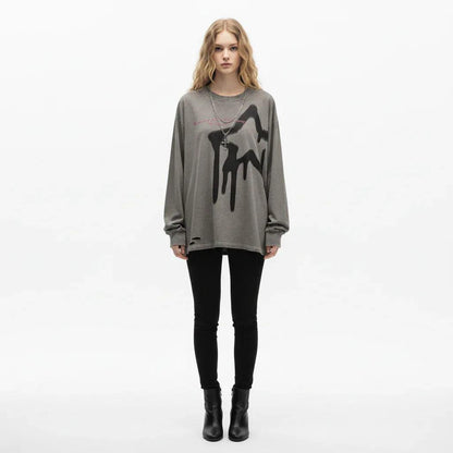 Five-pointed Star Design Loose T-shirt For Women