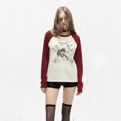 cartoon puppy long sleeved T-shirt for women | MuddyStock Originals