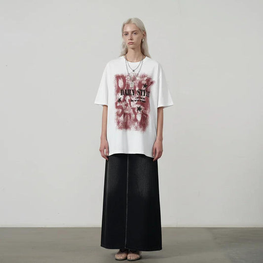 Letter printed loose men's and women's T-shirt | MuddyStock Originals