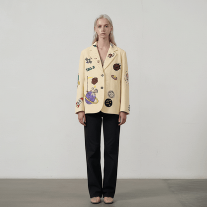 Corduroy Baggy Coat Cartoon Embroidered For Women All Products