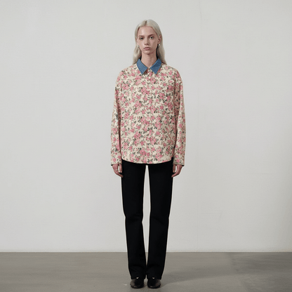 Floral Print Long Sleeve Shirt For Women All Products