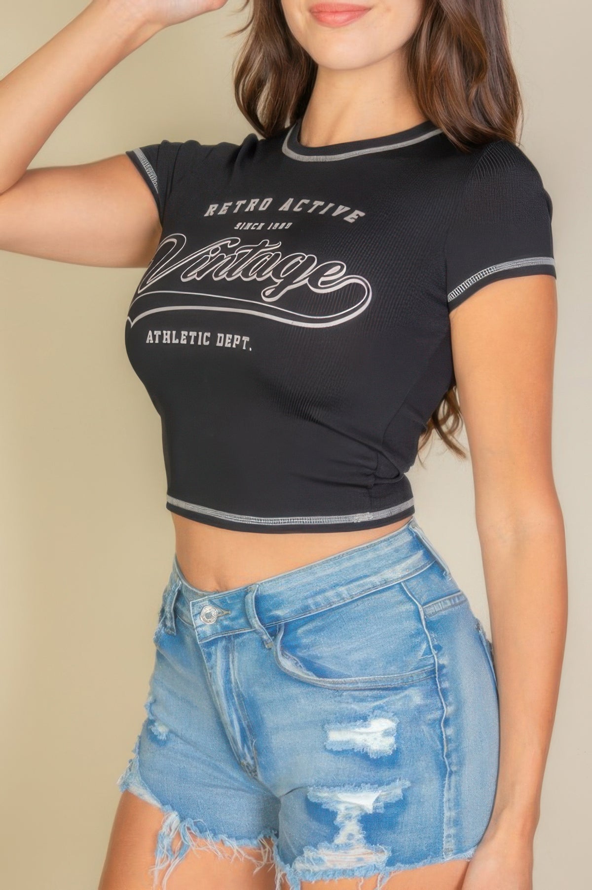 Vintage Short Sleeve Graphic T Shirt For Women