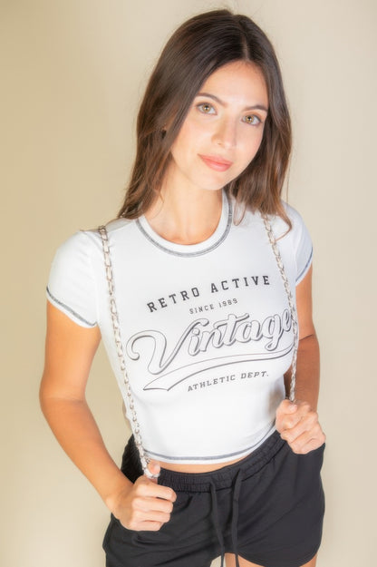 Vintage Short Sleeve Graphic T Shirt For Women