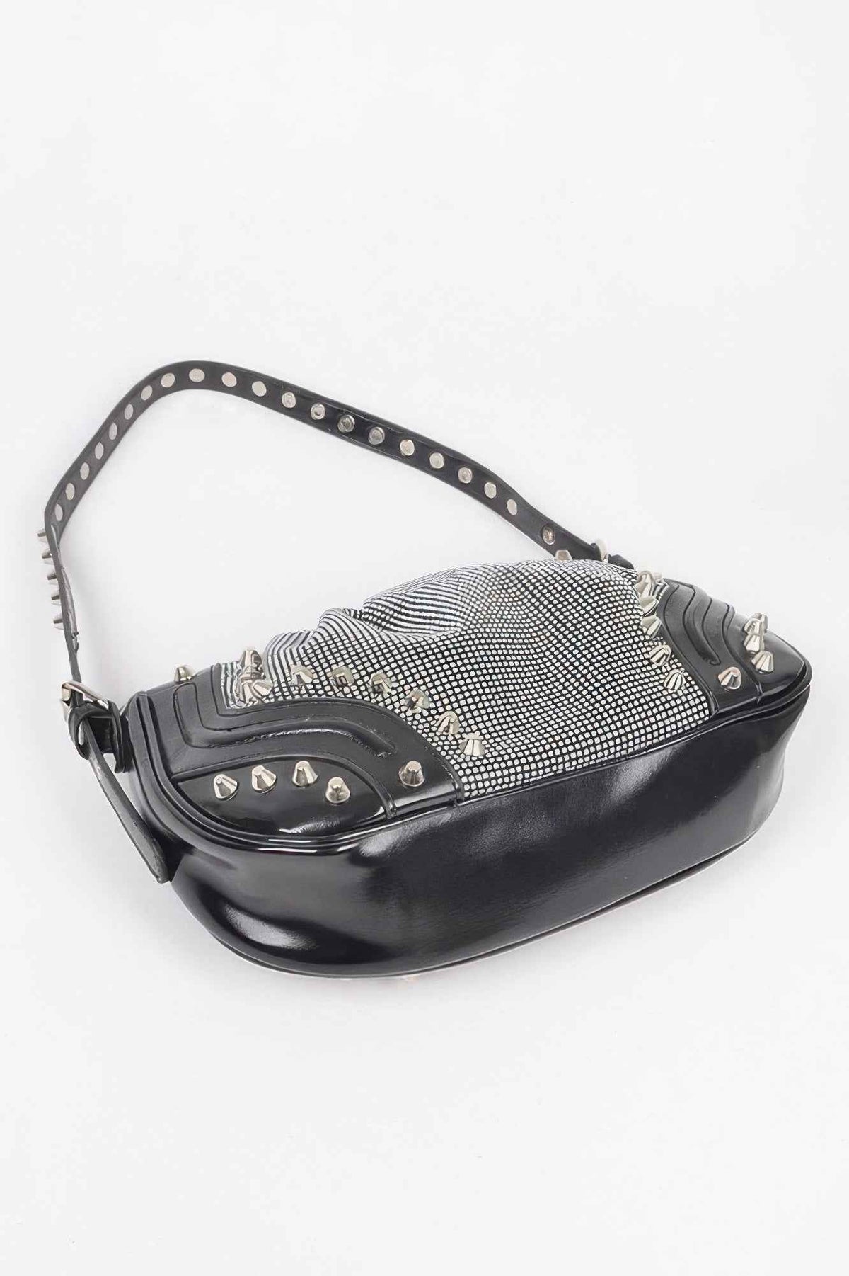 Hot Fix Stones Metal Stud Shoulder Bag For Women