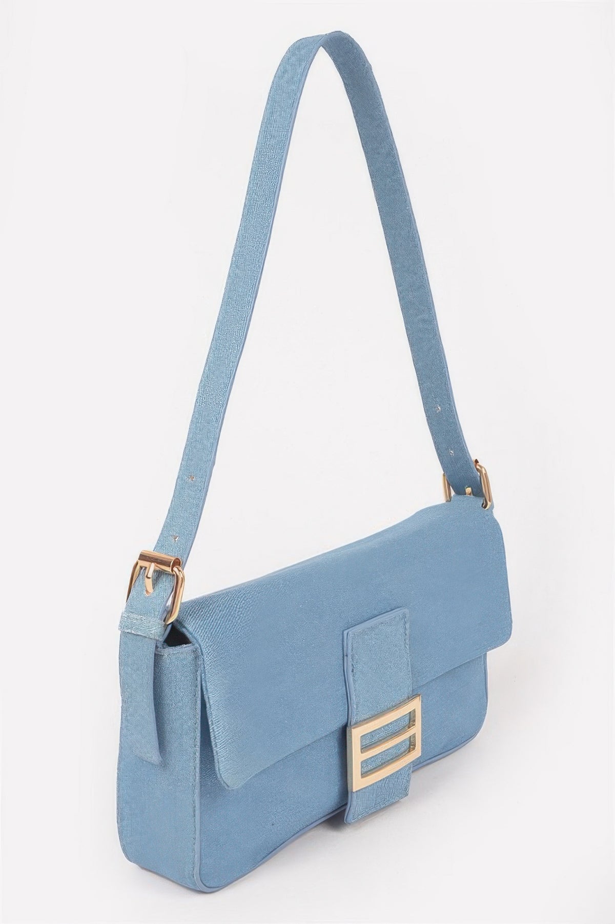 Denim Metal Buckle Shoulder Bag For Women