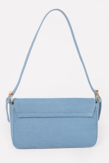 Denim Metal Buckle Shoulder Bag For Women
