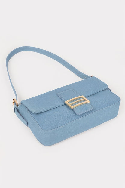 Denim Metal Buckle Shoulder Bag For Women