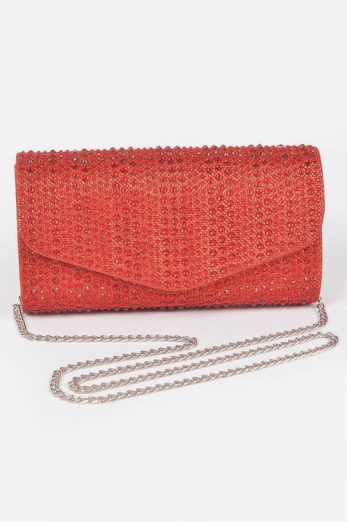 Rhinestone Hotfix Party Clutch Bag For Women Red