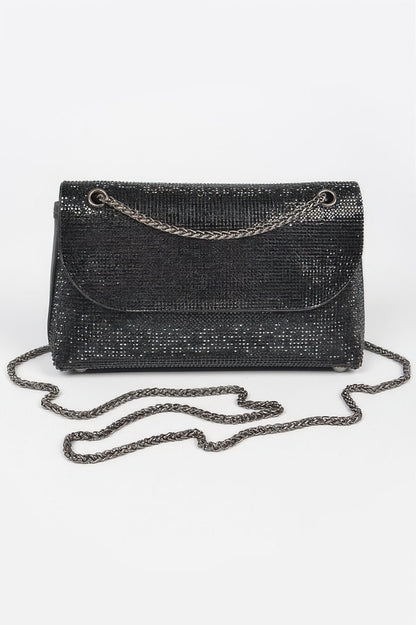 Rhinestone Party Shoulder Bag For Women Black