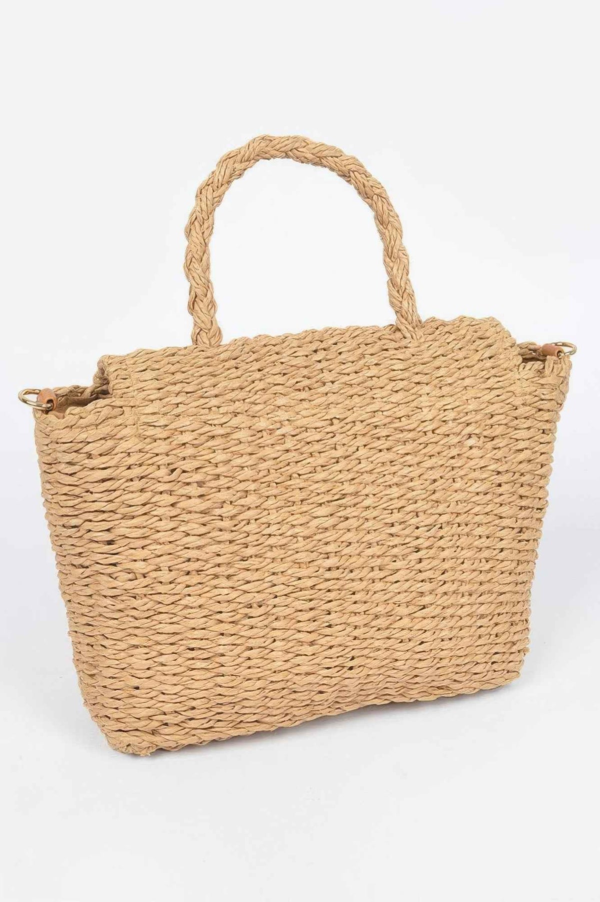 Faux Straw Weaved Clutch Bag For Women