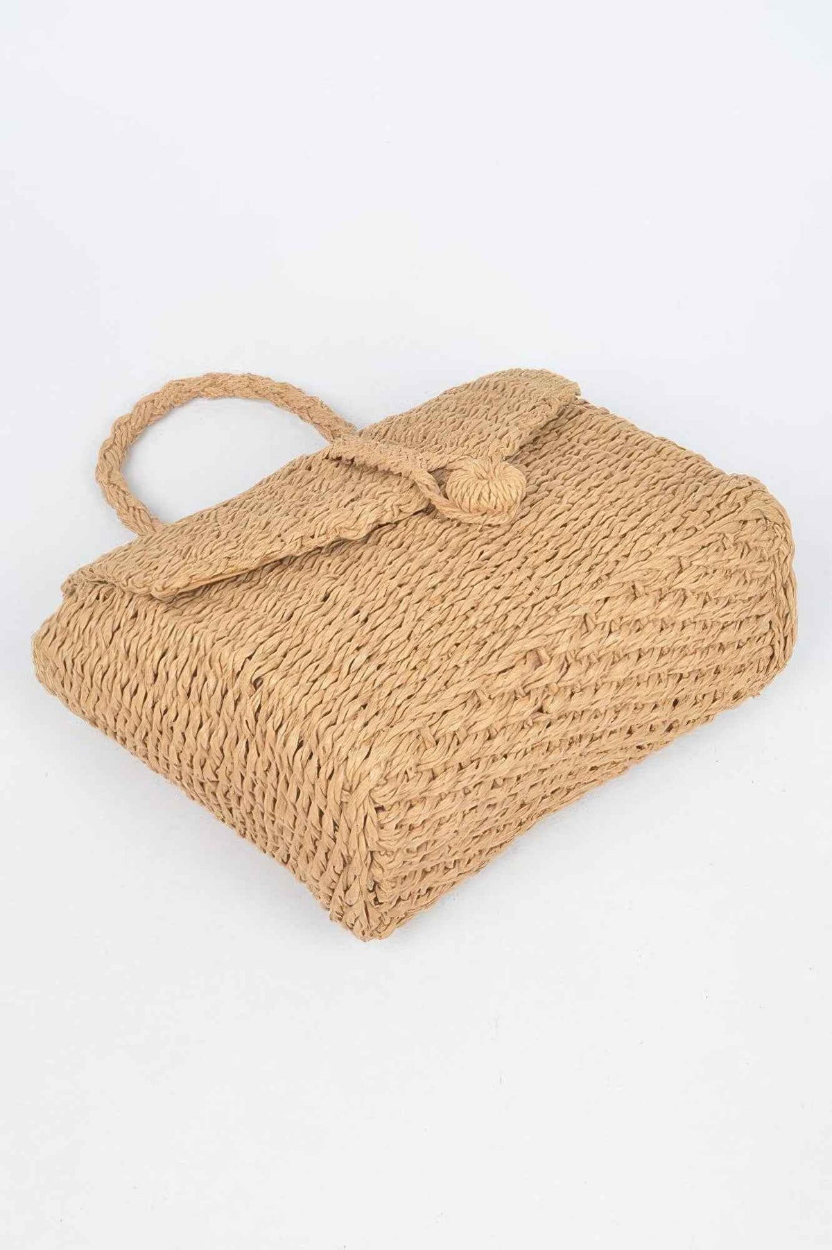 Faux Straw Weaved Clutch Bag For Women