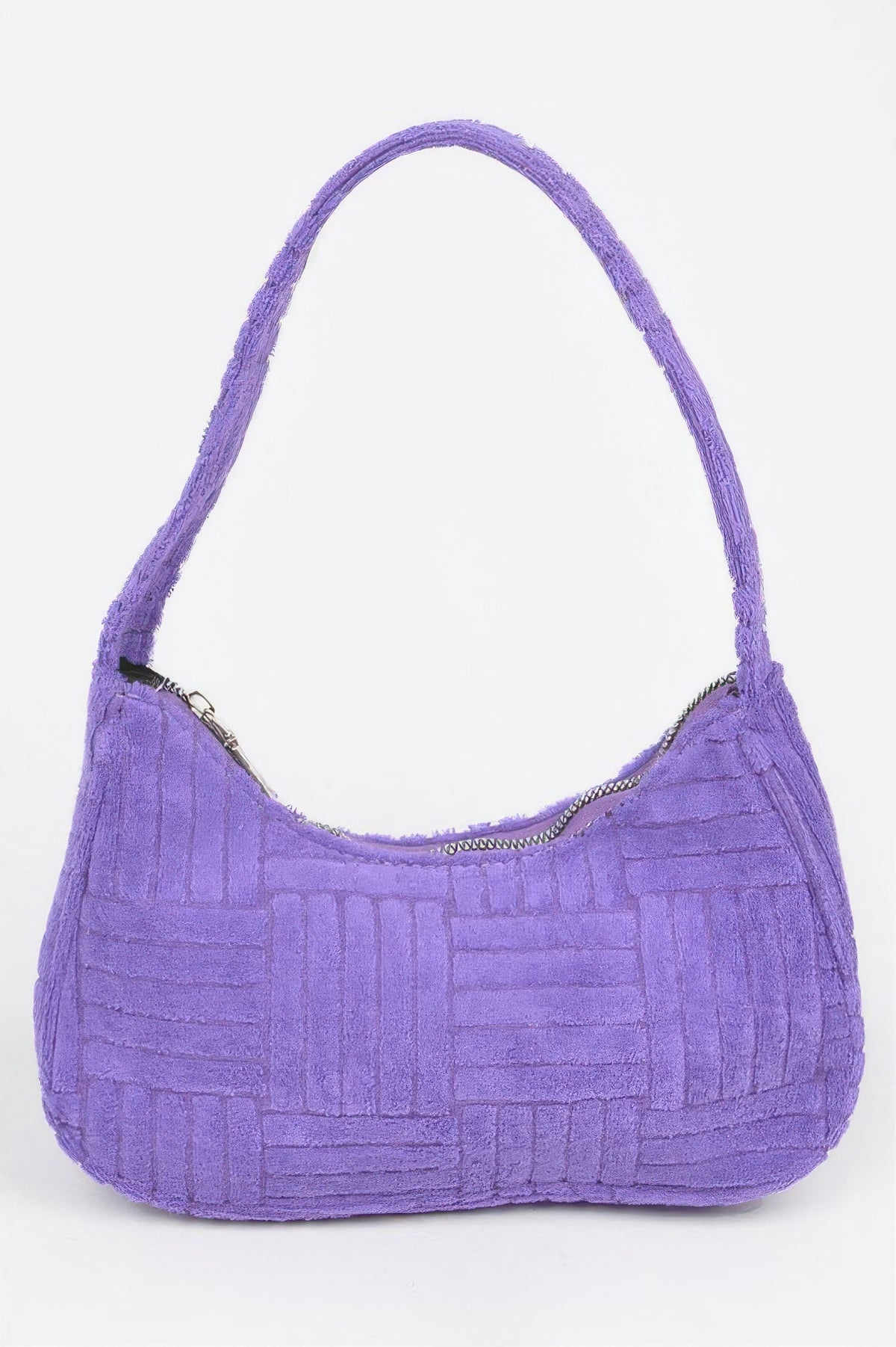 Towel Embossed Simple Bag For Women Purple