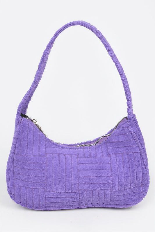 Towel Embossed Simple Bag For Women Purple