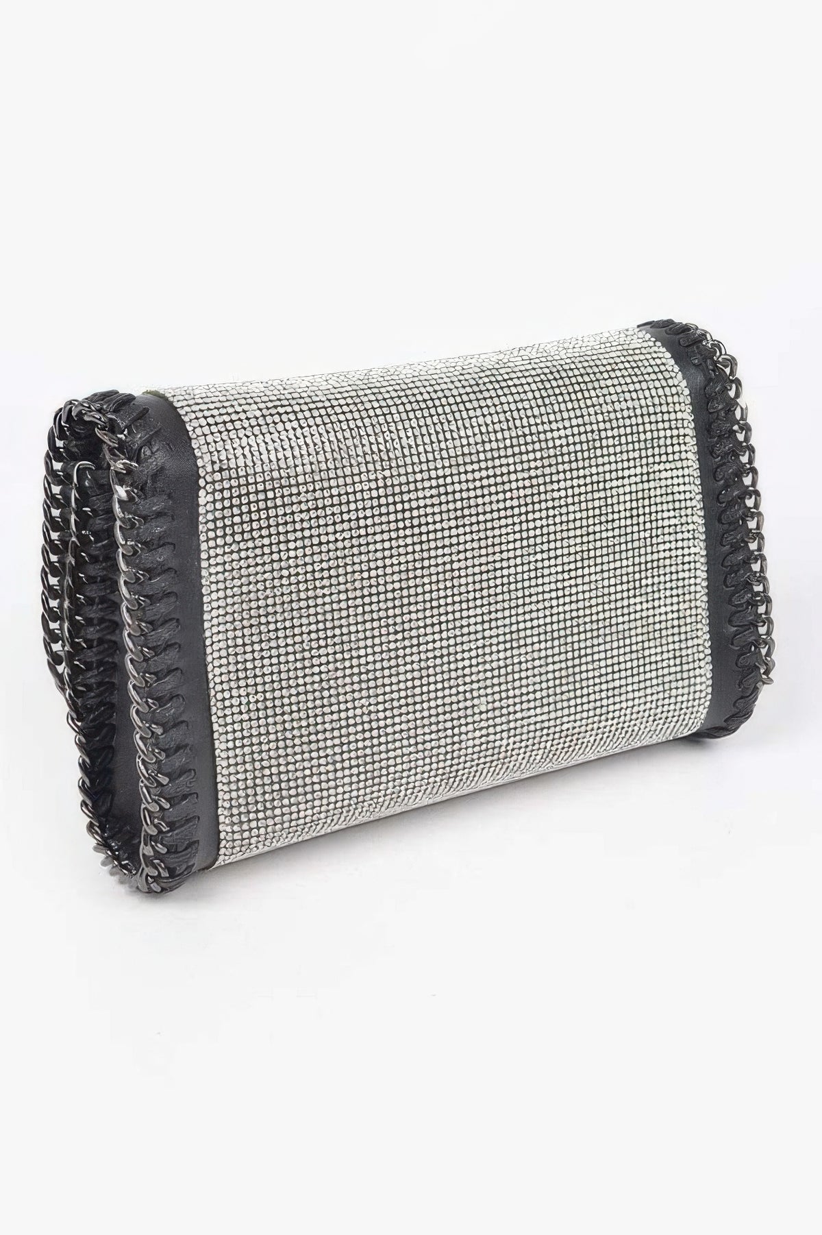 Multi Color Rhinestone Chain Braided Clutch Bag For Women