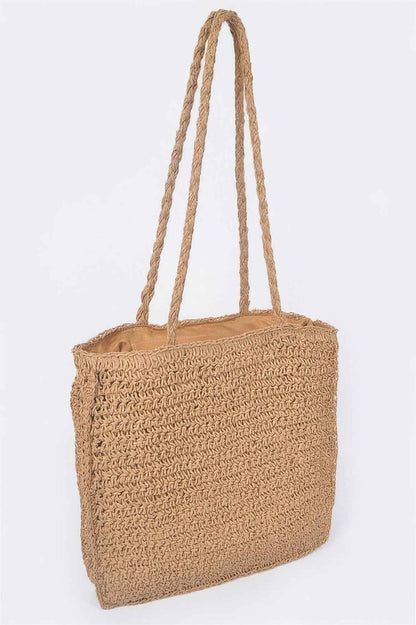 Faux Straw Tote Bag For Women