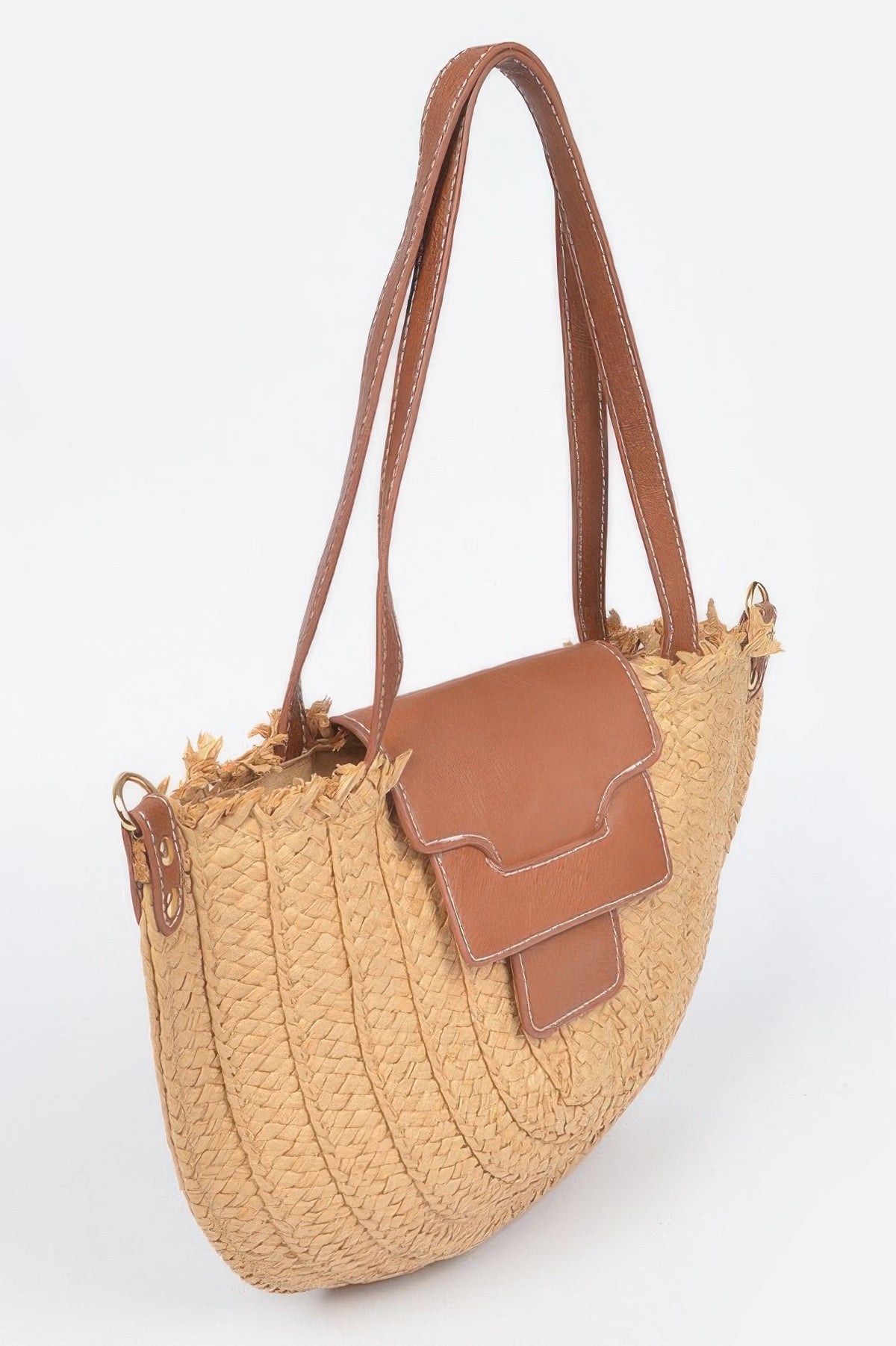 Faux Straw Crossbody Bag For Women