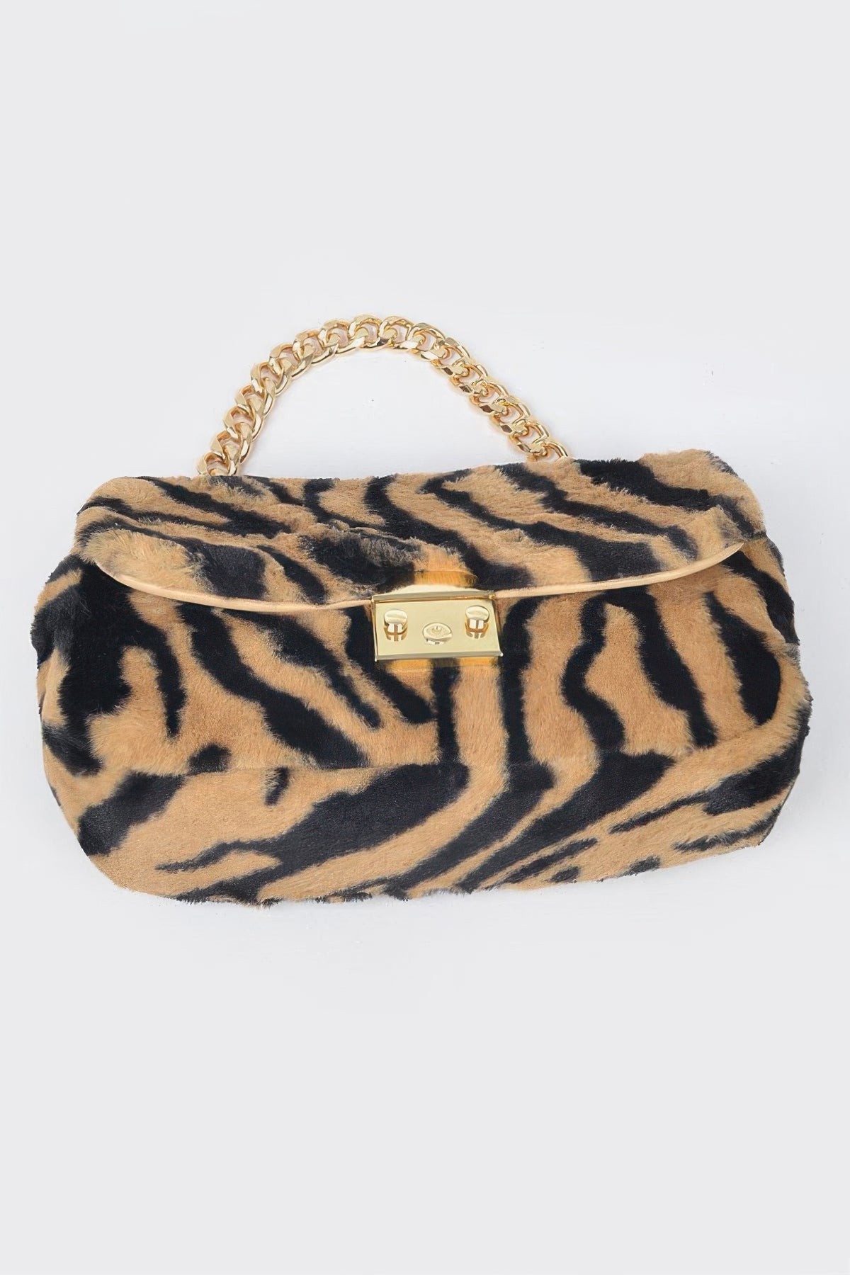Faux Zebra Fur Shoulder Bag For Women