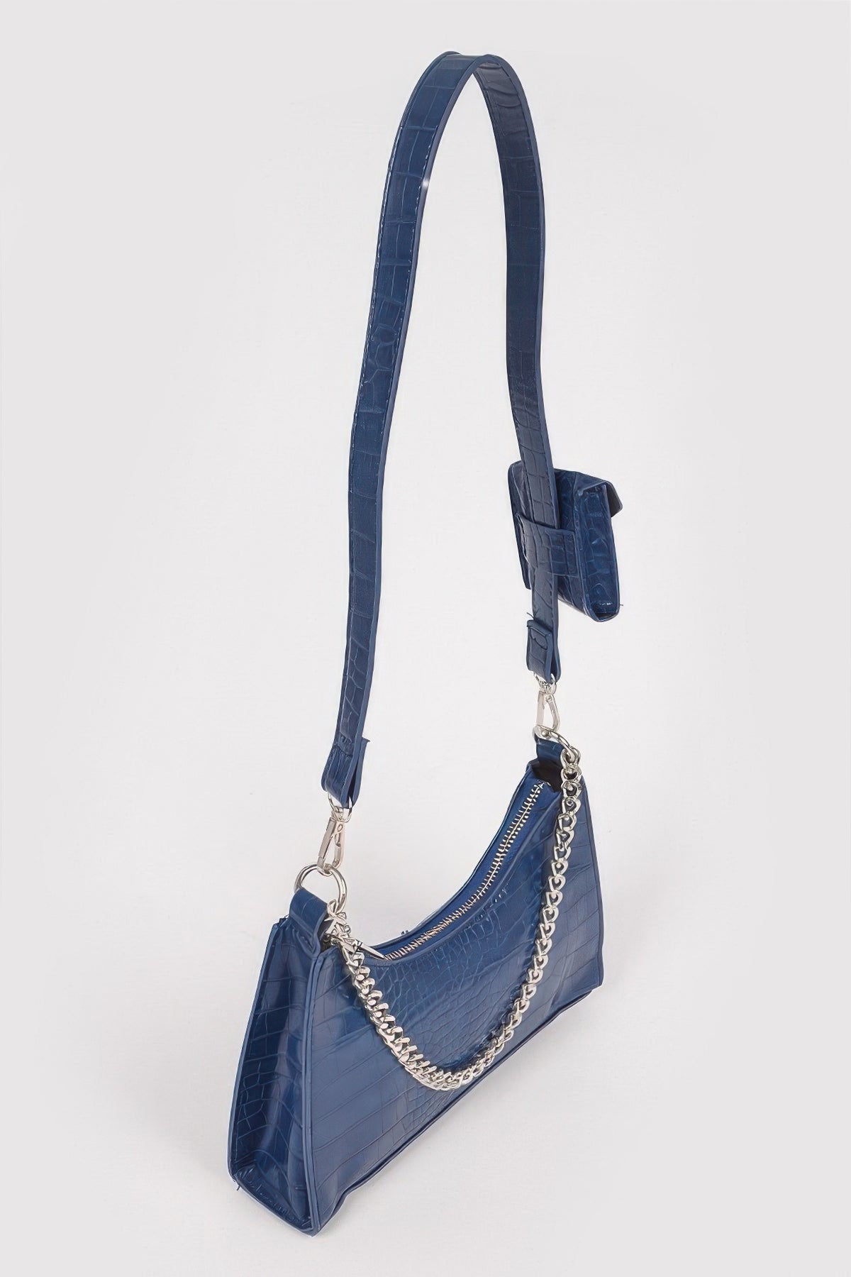 Faux Croc Chain Crossbody Bag Airpod Purse For Women