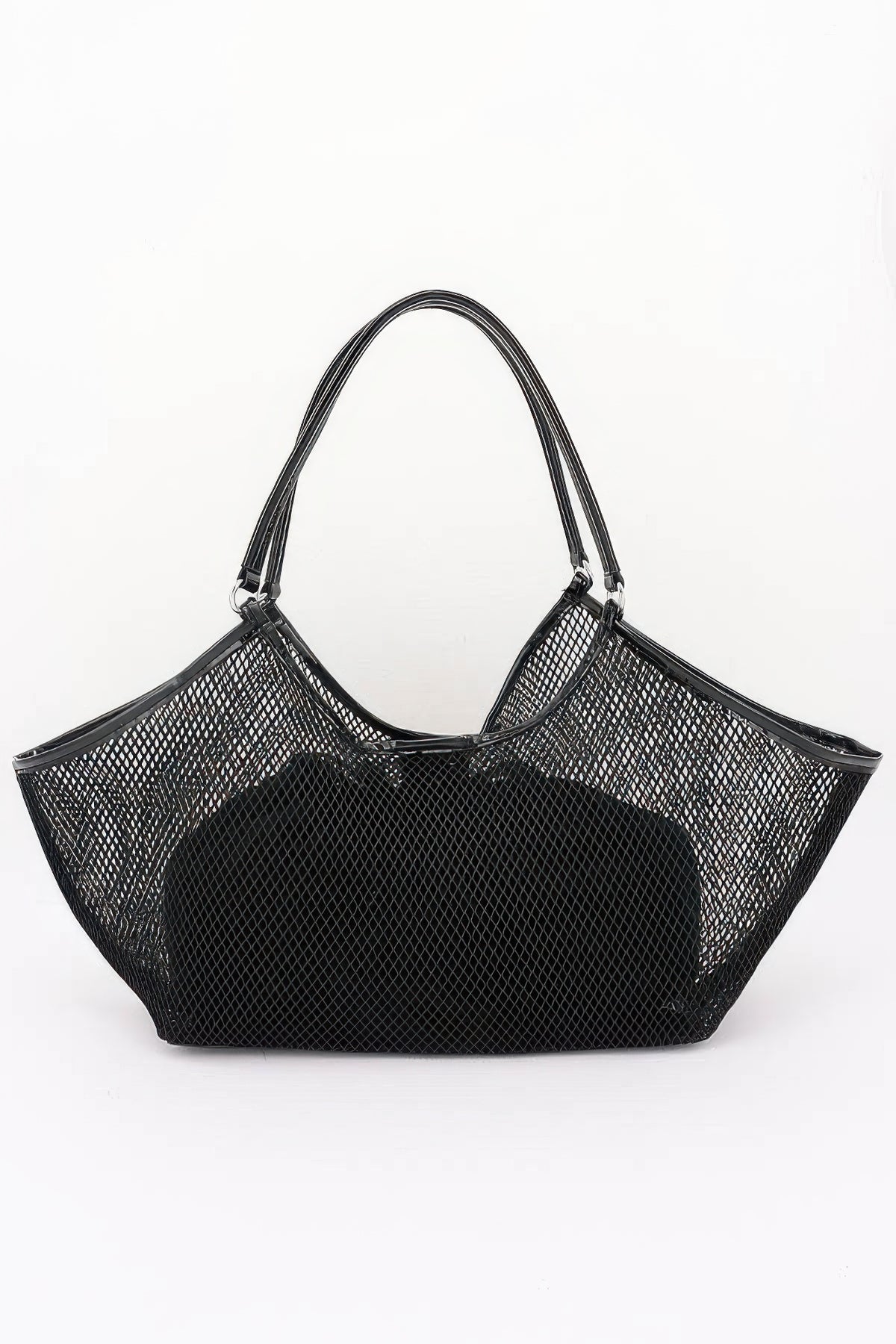 Mesh Tote Bag With Removable Liner Black