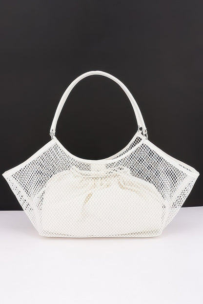 Mesh Tote Bag With Removable Liner Ivory