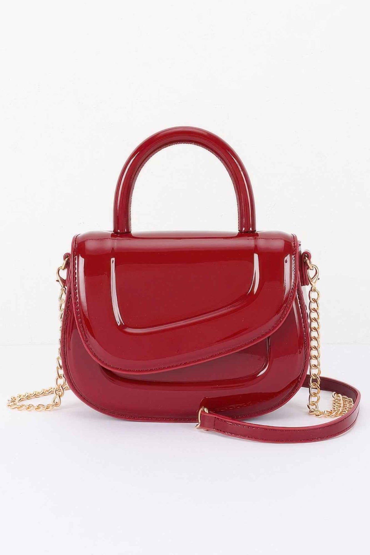 Patent Leather Top Handle Bag For Women