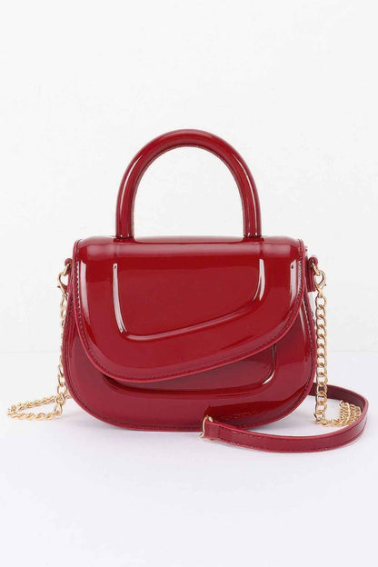 Patent Leather Top Handle Bag For Women