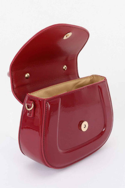 Patent Leather Top Handle Bag For Women
