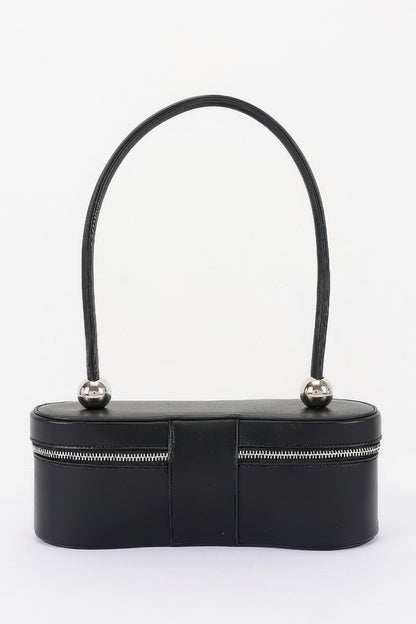 Vegan Leather Long Box Shoulder Bag For Women