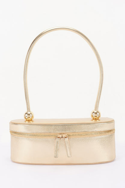 Vegan Leather Long Box Shoulder Bag For Women