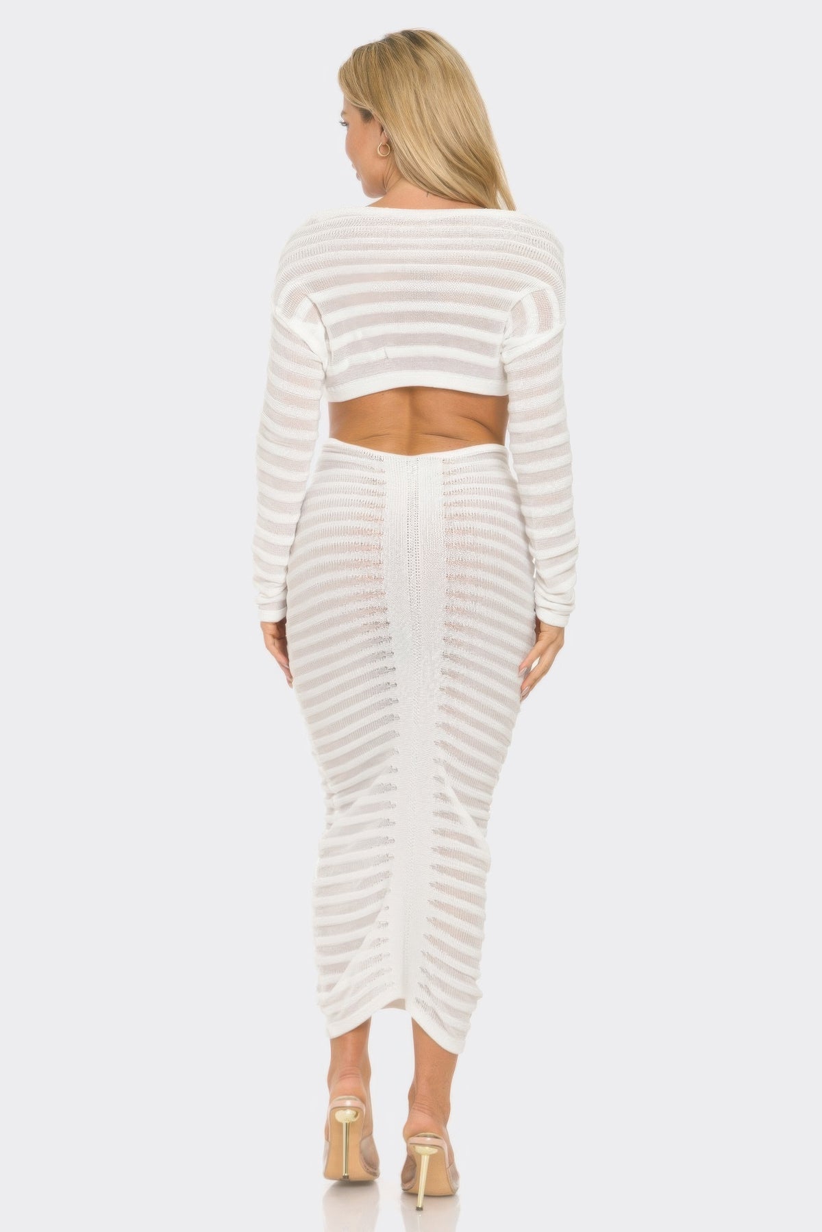 Off The Shoulder Crop Top & Skirt Set For Women
