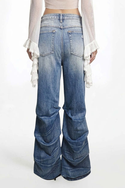 Riot Stack Destroyed Flare Jeans For Women