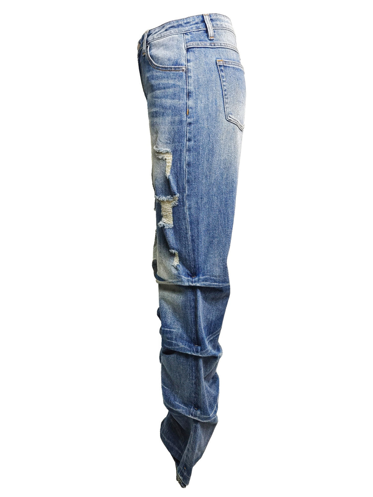Riot Stack Destroyed Flare Jeans For Women