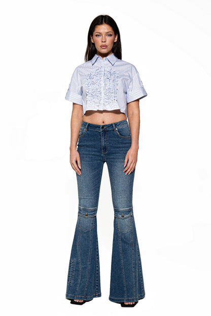 Signal Flare High-rise Panel Jeans For Women
