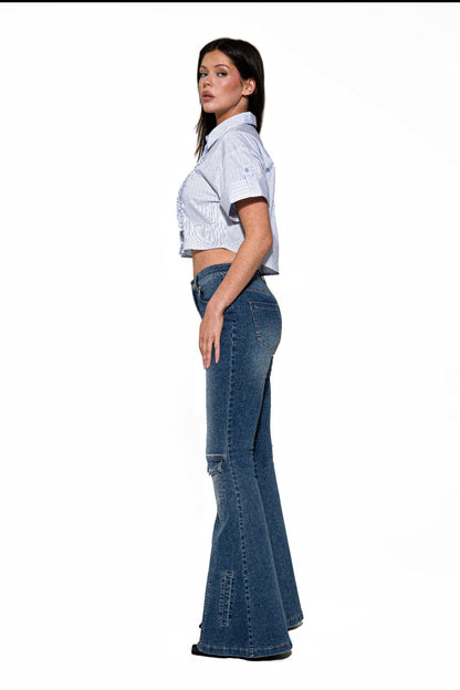 Signal Flare High-rise Panel Jeans For Women