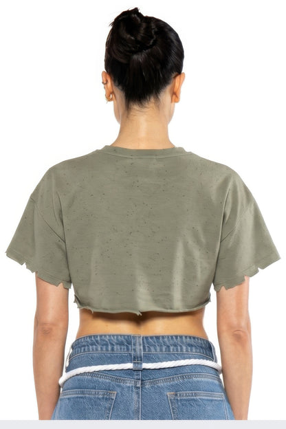 Rebel Echo Cropped Graphic Tee For Women