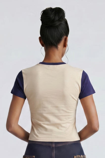Varsity Renegade Lace-up Graphic Tee For Women